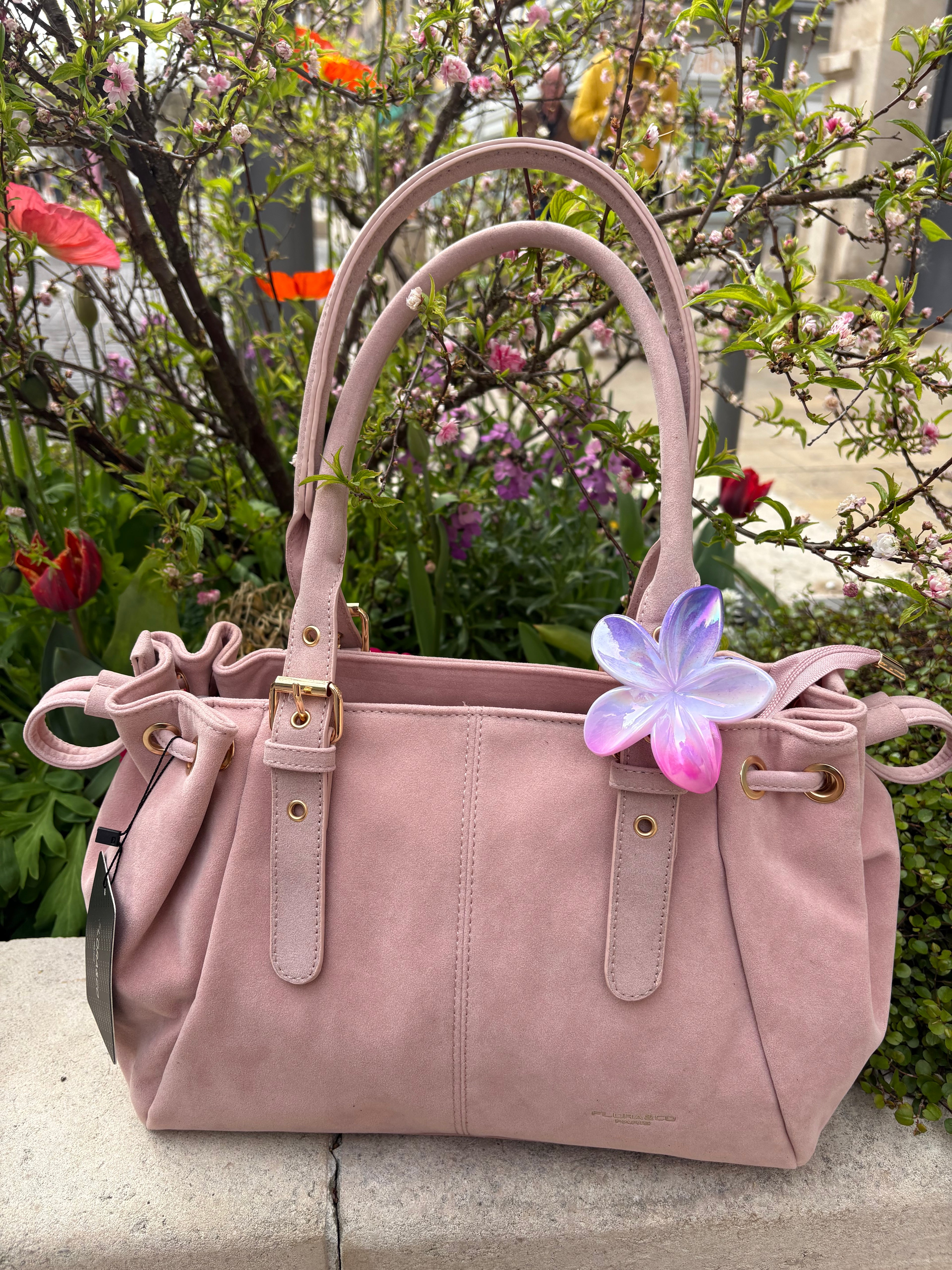 Sac à main Rose – Audrey | Flora & Co Paris