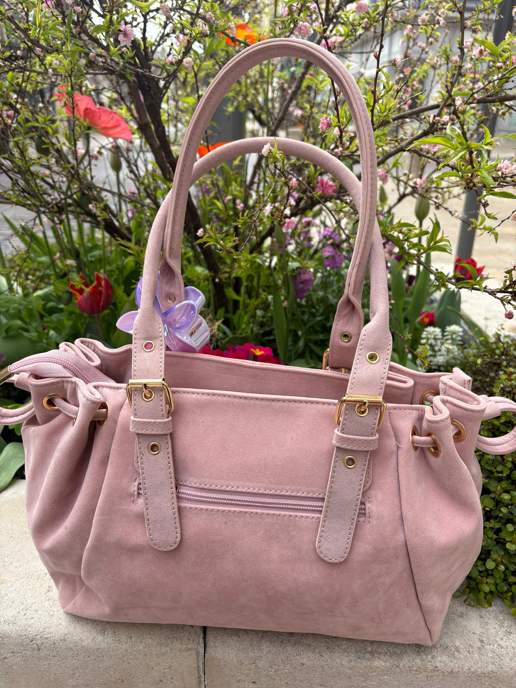Sac à main Rose – Audrey | Flora & Co Paris