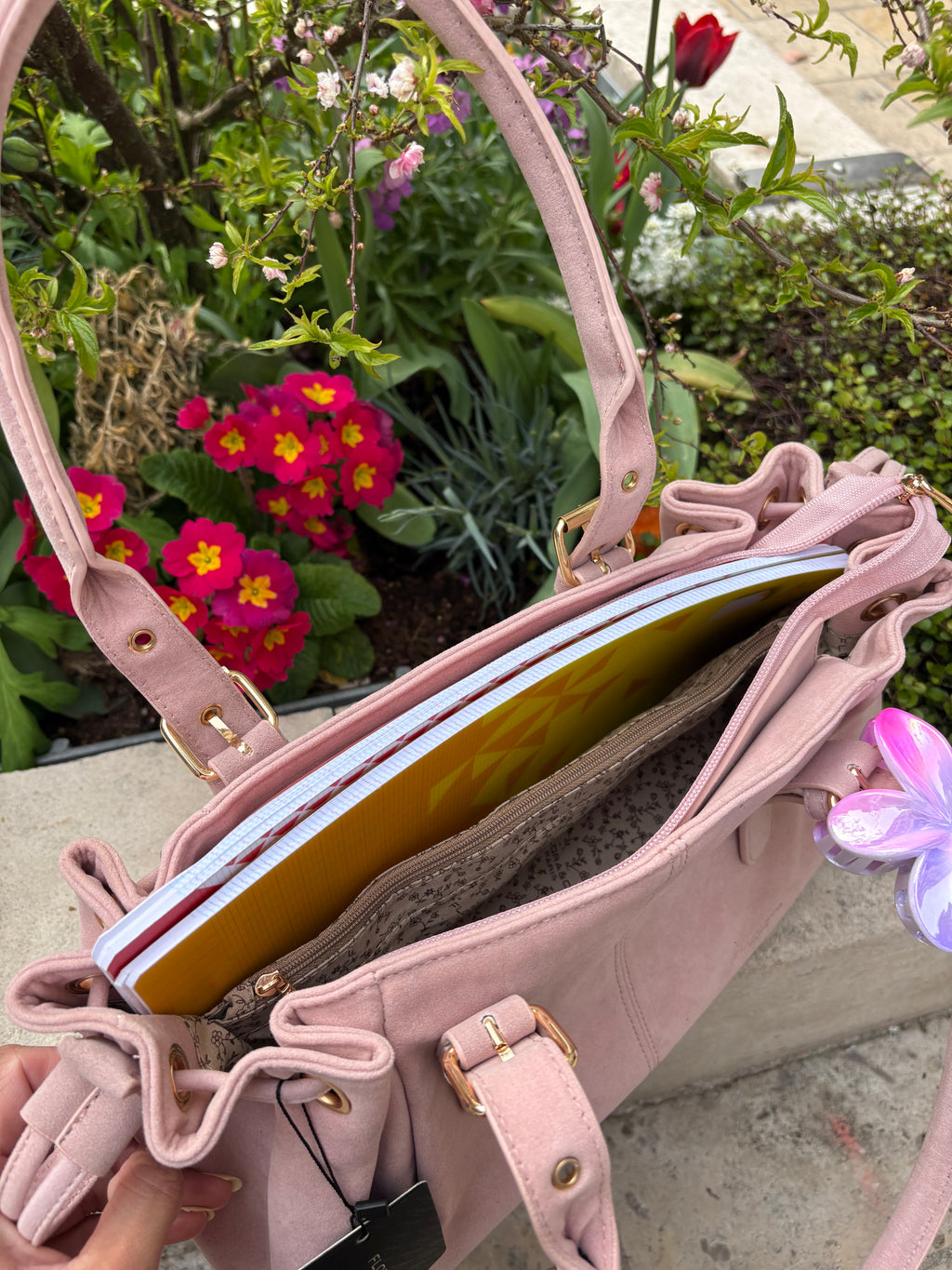 Sac à main Rose – Audrey | Flora & Co Paris