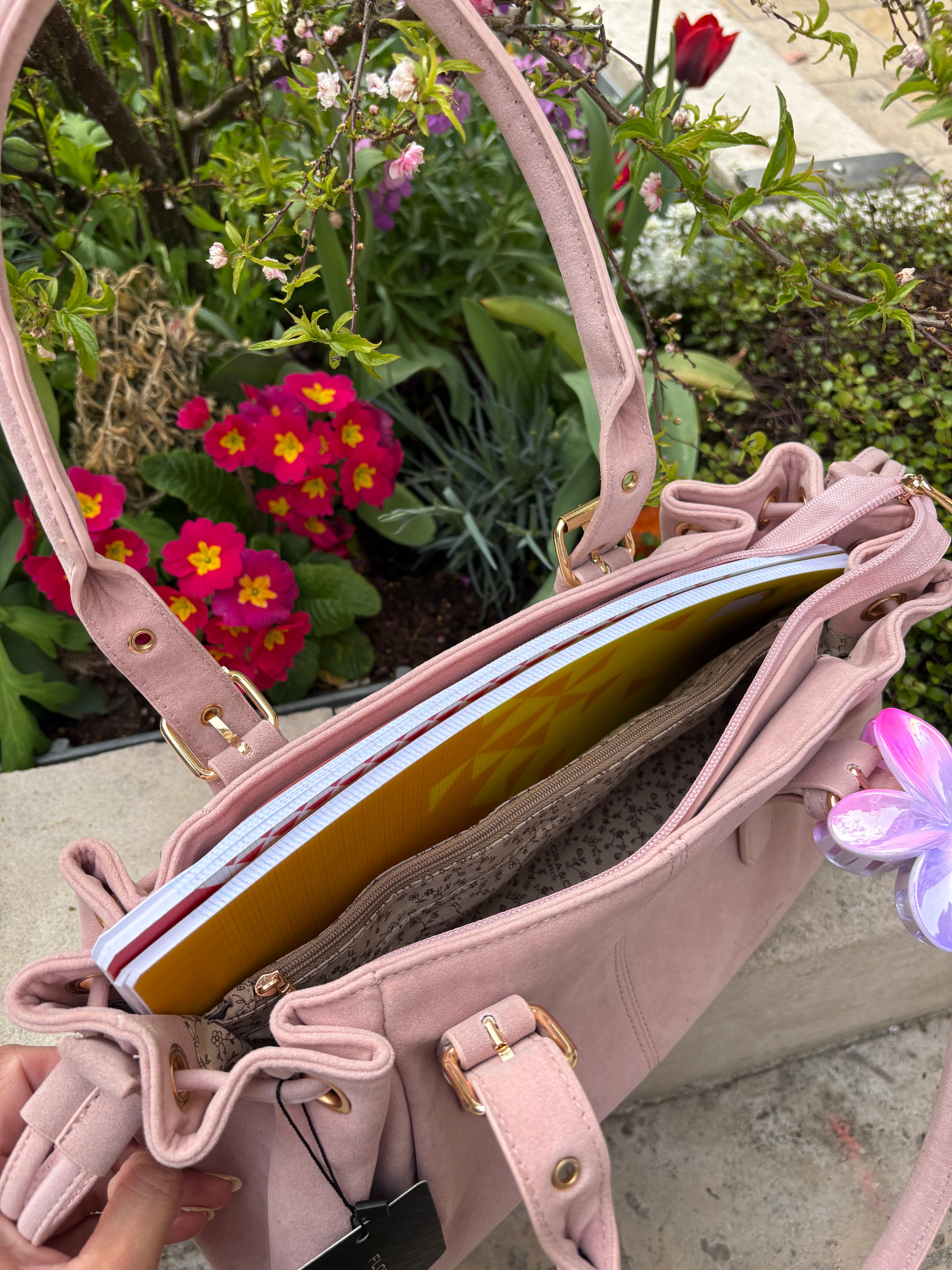 Sac à main Rose – Audrey | Flora & Co Paris