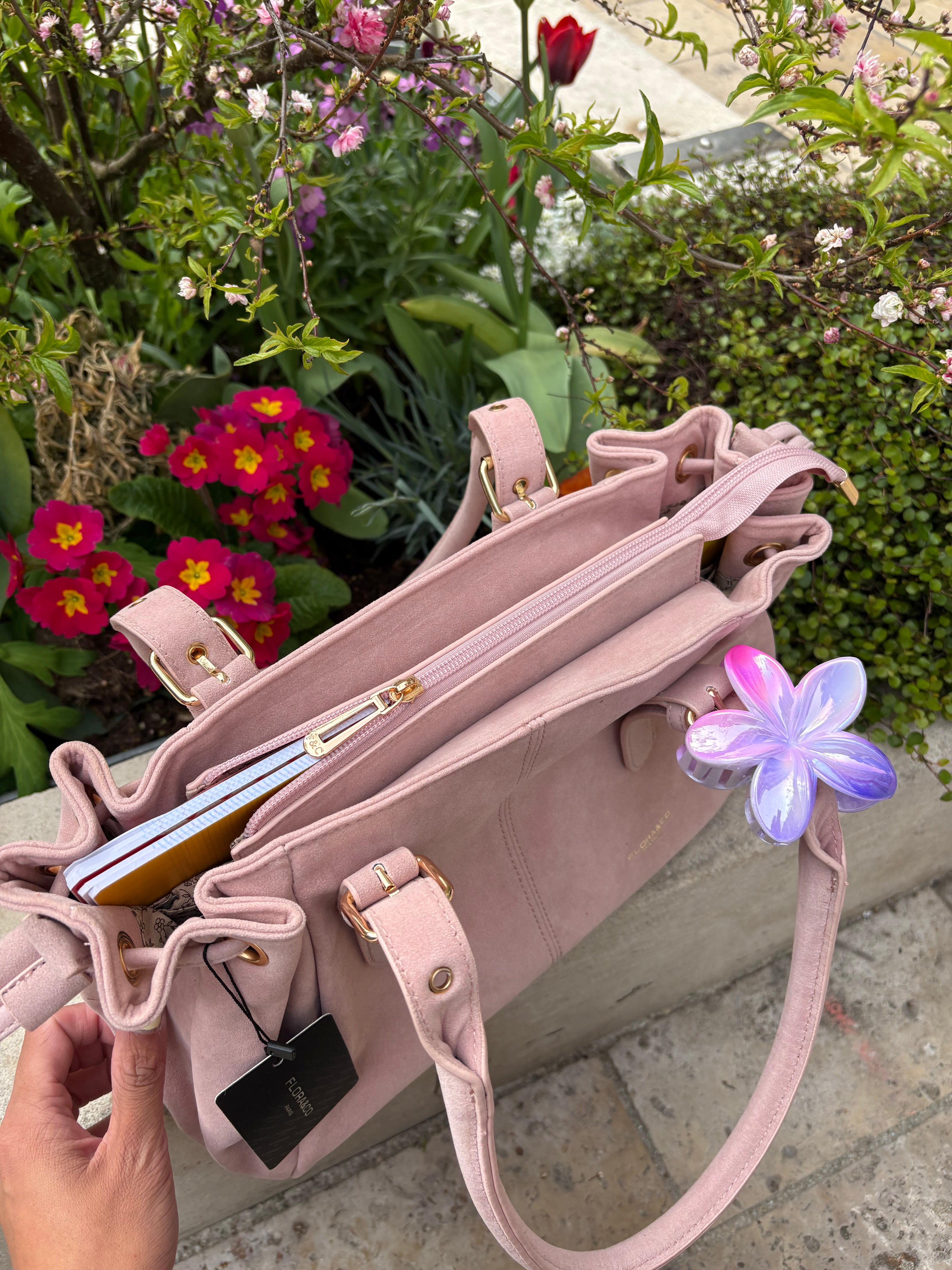 Sac à main Rose – Audrey | Flora & Co Paris