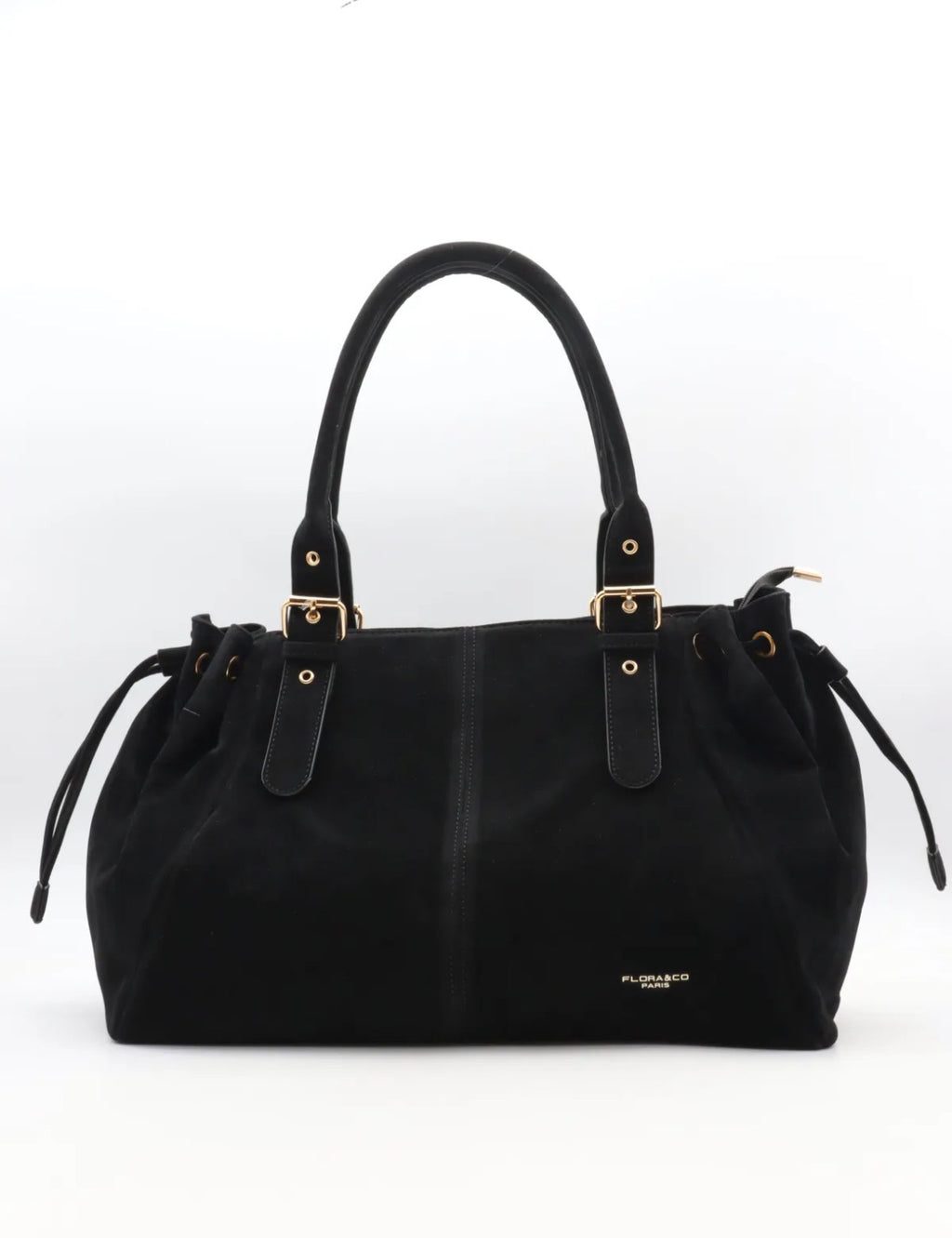 Sac à main Garance en suédine noir - Flora & Co Paris