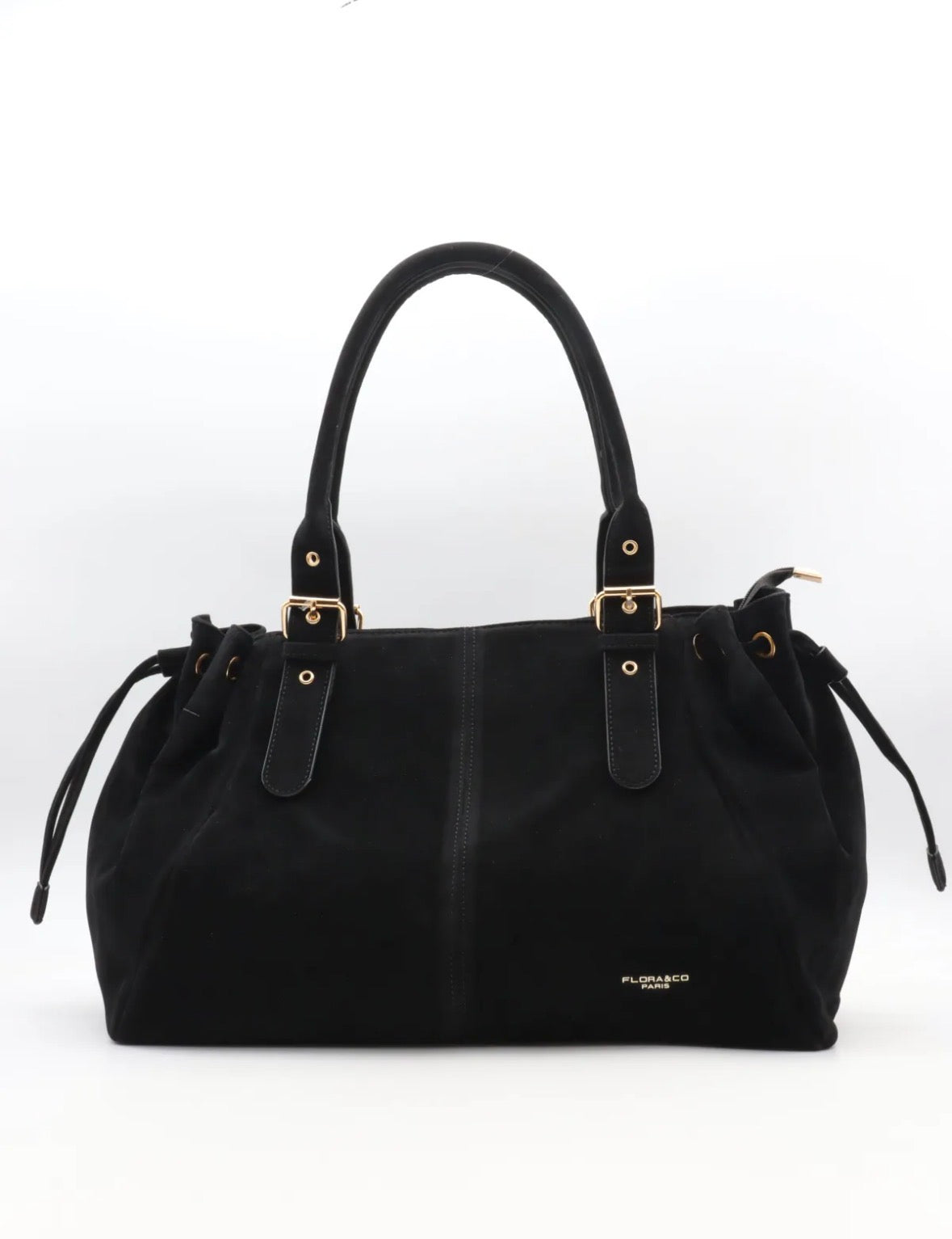 Sac à main Garance en suédine noir - Flora & Co Paris