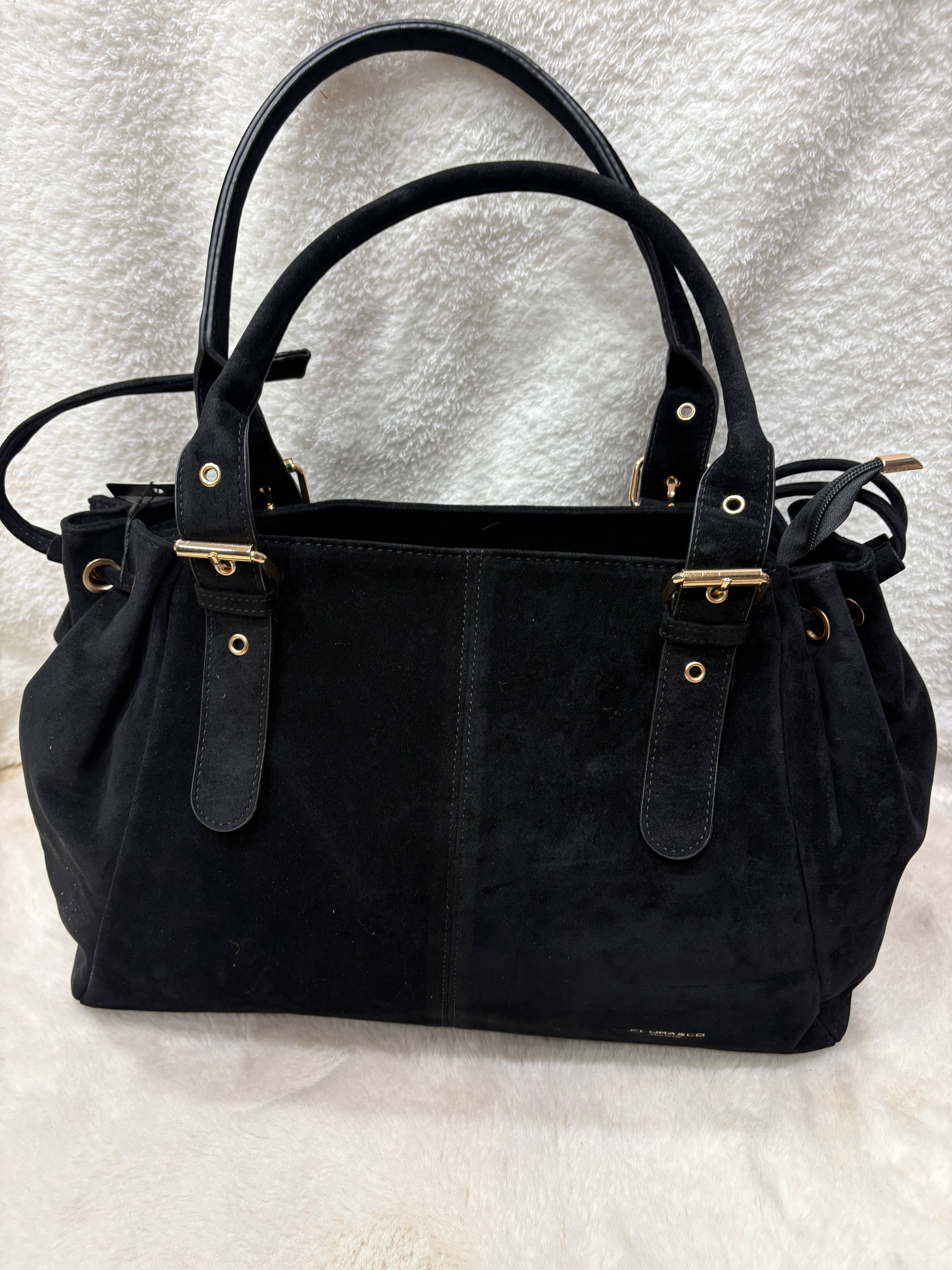 Sac à main Garance en suédine noir - Flora & Co Paris