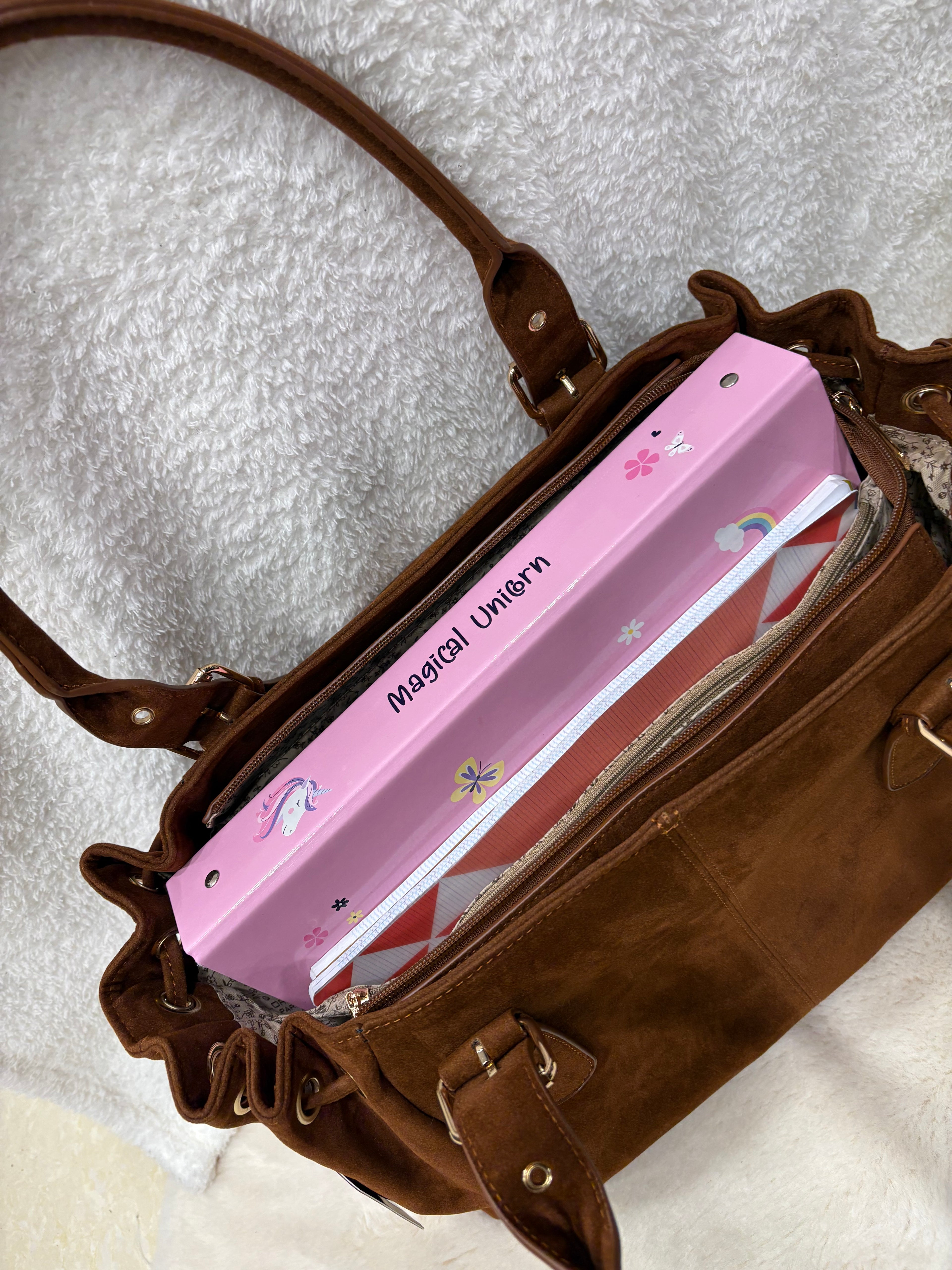 Sac à main Garance en suédine camel - Flora & Co Paris