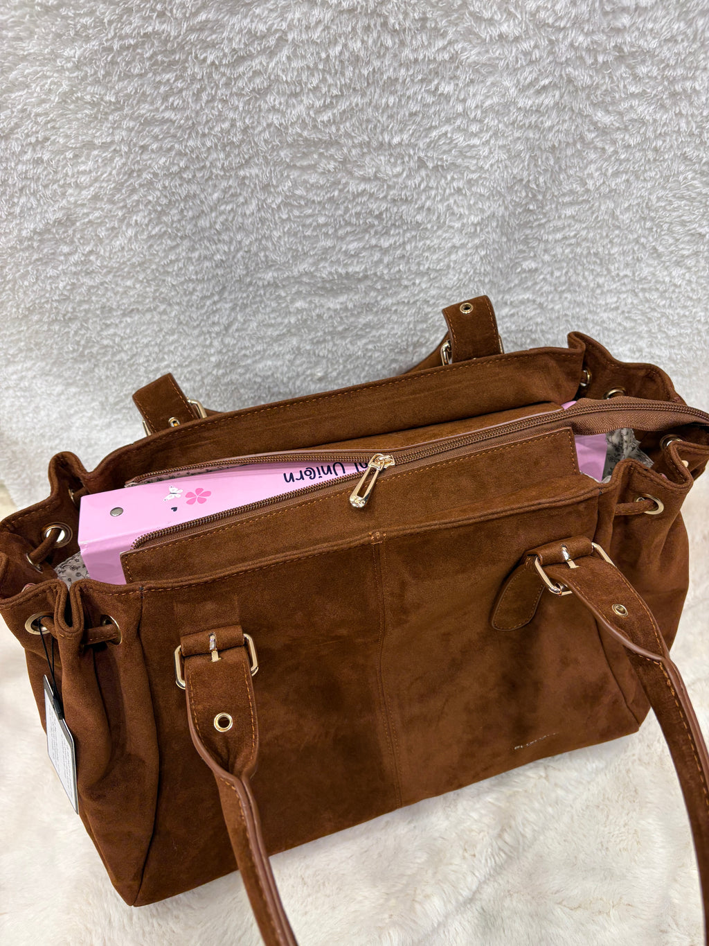 Sac à main Garance en suédine camel - Flora & Co Paris